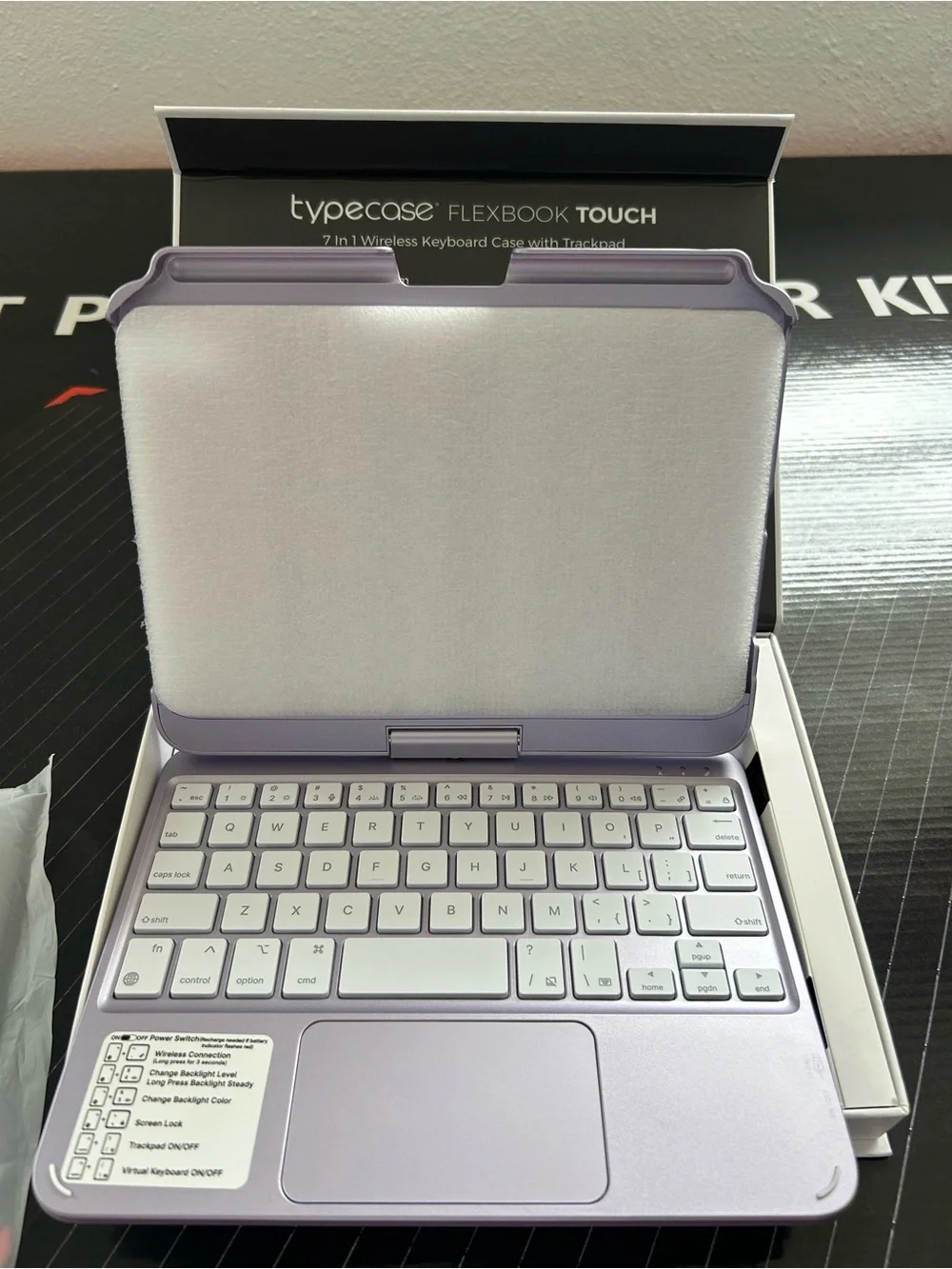 7-in-1 Wireless Keyboard Case with Trackpad - Black